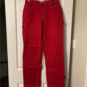 Guess Women's Vibrant Red Straight Leg Jeans